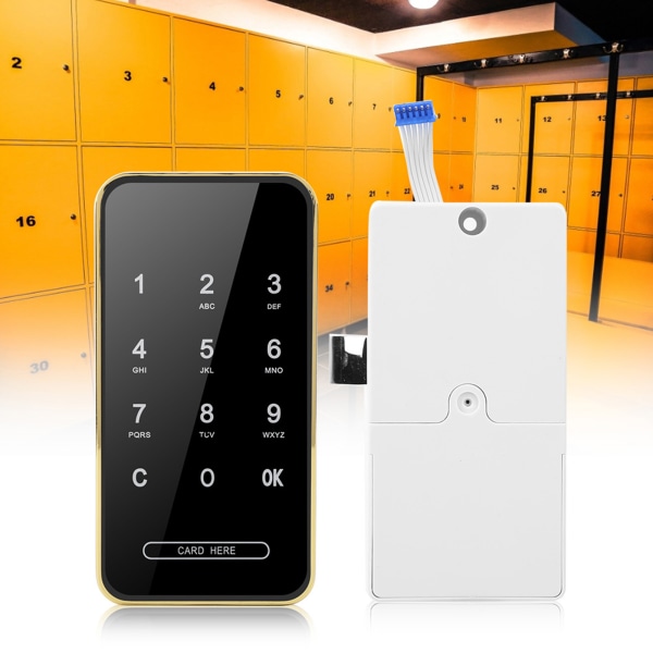 Elektronisk passordkortlås RFID Smart nøkkelfri berøringsskjerm for arkivskoskap. Gull RFID-tag