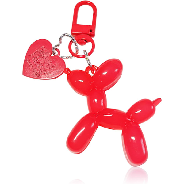 Nyckelring med Jelly Balloon Dog-design, söt nyckelring för tjejer, nyckelringsaccessoarer för bilnycklar Red