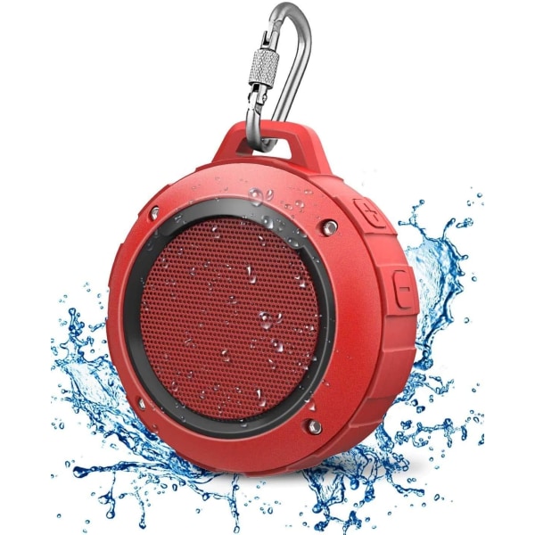 Ulkoilman vedenpitävä Bluetooth-kaiutin, langaton kannettava minisuutinmatkailukaiutin subwooferilla, parannettu basso, sisäänrakennettu mikrofoni Red