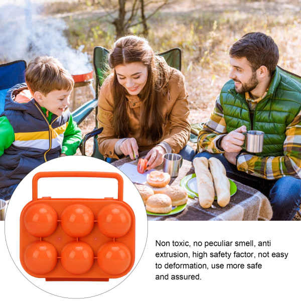 Bärbar case ABS 6 Grid ägglåda för utomhus äggförvaring inomhusOrange