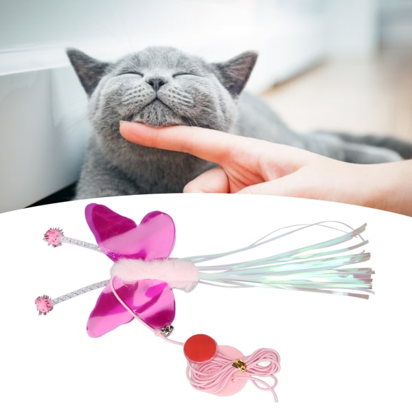 Cat Interactive Toys Uttrekkbar Justerbar Elastisk Tau Hengende katteleke for kjæledyr Katter Sommerfuglform