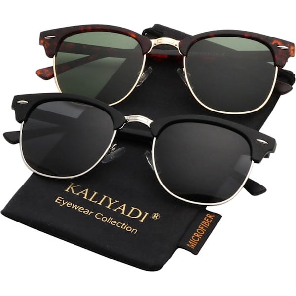 Polariserade solglasögon för män och kvinnor Halvram Båge Körning Solglasögon UV-skydd Matte Tortoise & Black