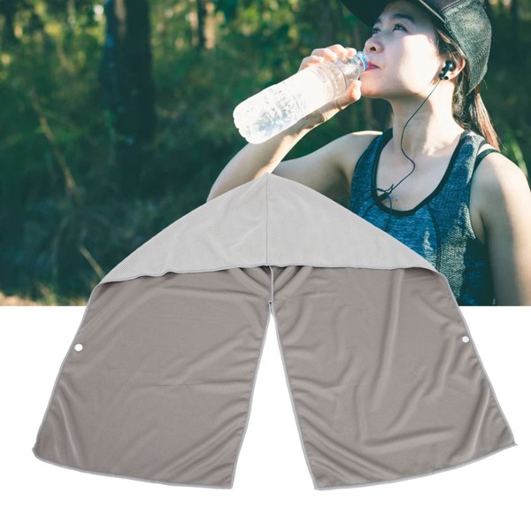 Kølende hættetrøjehåndklæder U-formet hættetrøjehåndklæde Solbeskyttelse Quick Dry Sports Kølehåndklæder Grey