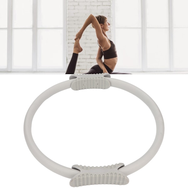 Pilates-rengas kuntoiluväline vastusharjoitteluun Pilates-rengas vaahtomuovipehmustetulla kahvalla reisitreeniin Harmaa
