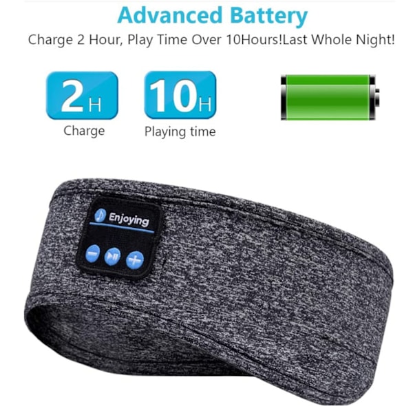 Sports Music Hovedbånd Bærbar USB Søvn Hovedtelefon BT Hovedbånd til Søvn Træning Jogging Rejser Meditation Heather Grey
