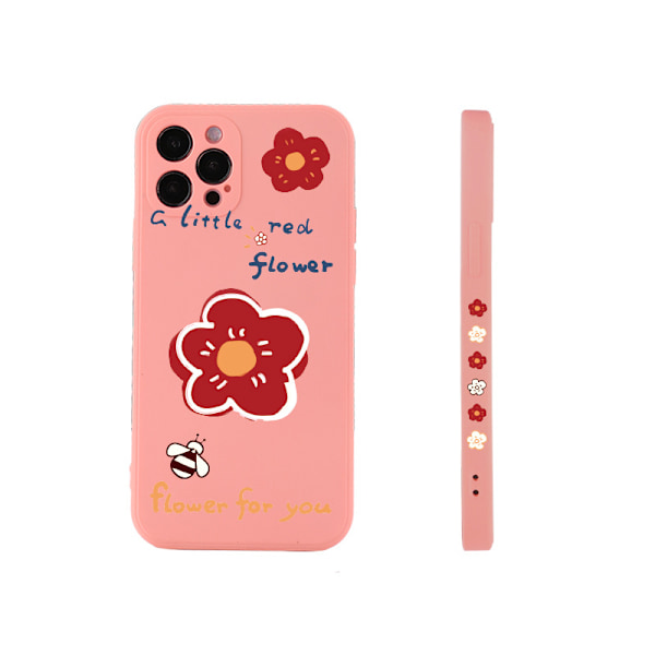 iPhone 12 Skal, Smiley Smile Face Söt Målad Design Mjuk Flytande Silikon för Kvinnor Flickor Mode Slim Mjuk Flexibel TPU Gummi för