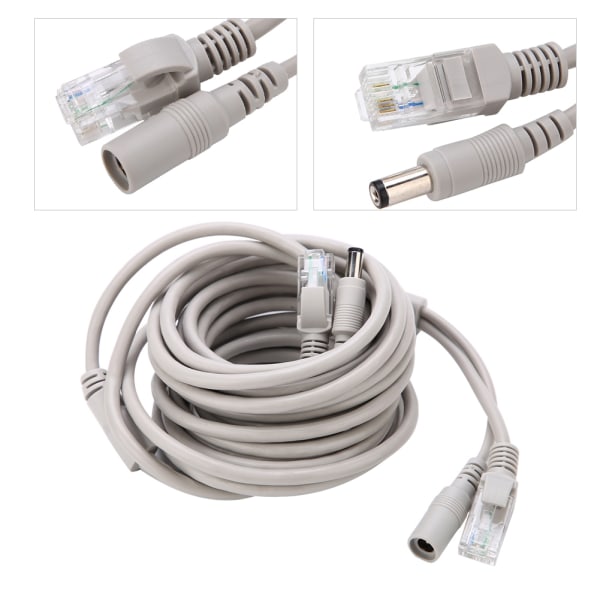 5M/10M/15M/20M RJ45+DC Ethernet CCTV-kabel til IP-kameraer NVR-system 10Mbps100Mbps (5M) Type 3