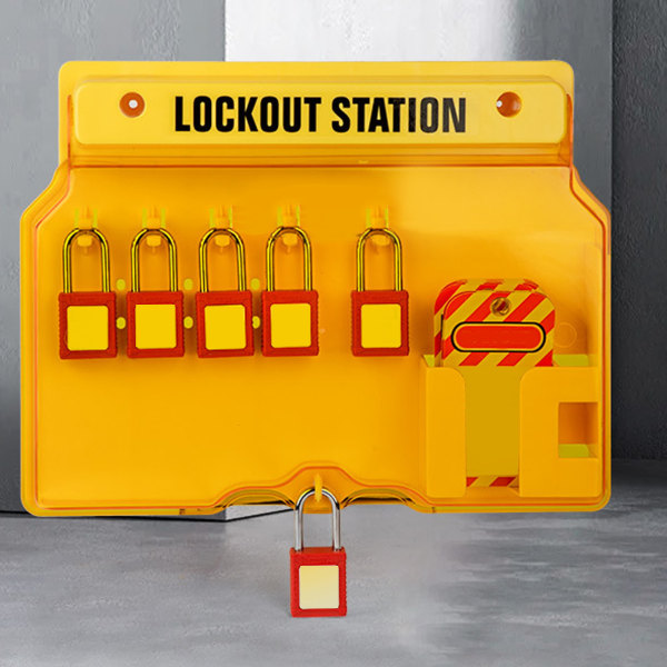 Visuell styring av lockout-tagout-stasjon 5 Lock Bit Covered Lockout-tagout-stasjon for industri