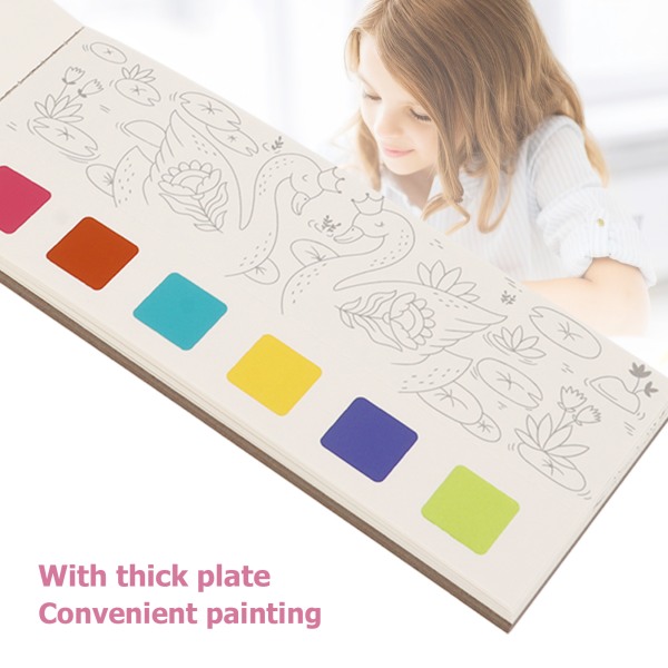 Akvarellmalebok for barn Forbedre kreativiteten Tegneboksett med fortykket lomme med pensel Type 3