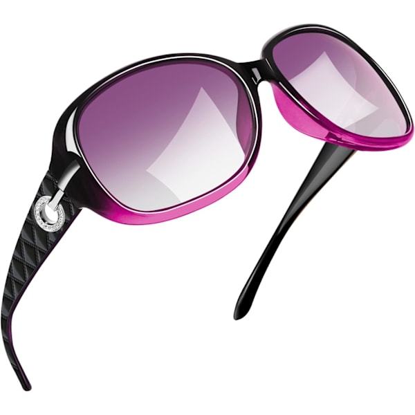 Jackie Solglasögon Överdimensionerade Nyanser för Kvinnor Trendiga Stora Rektangulära Solglasögon UV-skydd Solglasögon gradient Purple