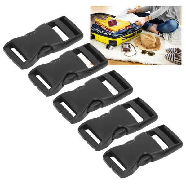 5Pcs Side Buckle Clip Quick Release Plastic Adjustable for Strap Luggage Backpack
