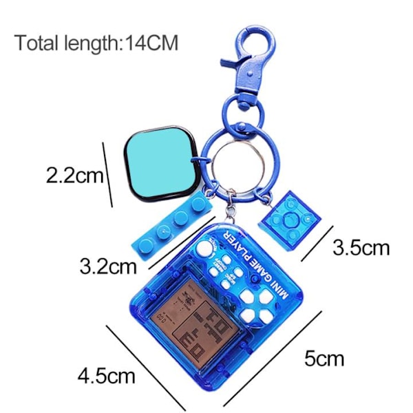 Mini Retro-pelilaatikko lapsille 26 in 1 Mini Classic Handheld -pelilaite avaimenperällä Kannettava pulmapelilelu Syntymäpäivälahja Blue