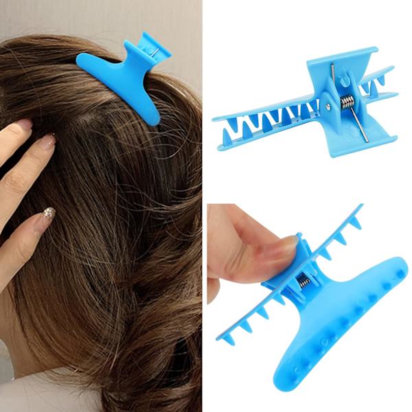 12 kappaleen perhoshiuspanta kynsipidikkeet Salon Pro -osiopidike naisille ja tytöille Blue