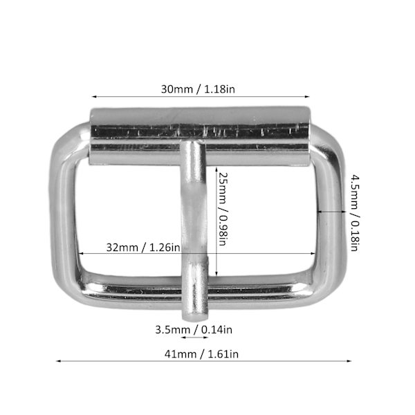 20 stk. bæltespænder i klare farver med blank overflade, robust, holdbar, falmefri, bred anvendelse metalspænde 4.5mm