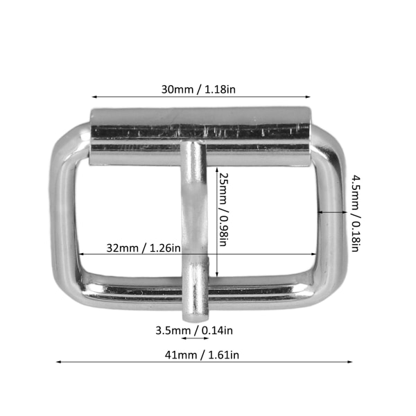 20 stk beltespenner i blank farge blank overflate robust holdbar falmefri bred applikasjon metallspenne 4.5mm
