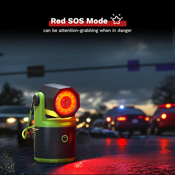 3000 Lumen Uppladdningsbar LED Campinglykta - 180° Roterbar, 4000mAh Laddare & IPX4 Vattentät för Nödsituationer Lime Green