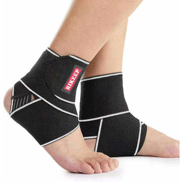 Ankelstöd, justerbart ankelstöd andningsbart nylonmaterial superelastiskt och bekvämt, 1 storlek passar alla, lämplig för sport (grå (1 par)) Gray 1 Pair