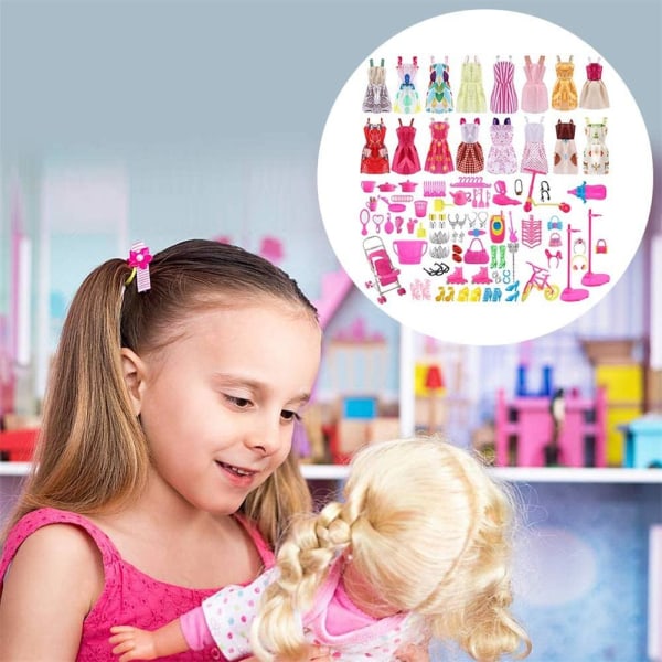 Dolls Clothes Party Dress Set Soft Doll Accessories for Girls