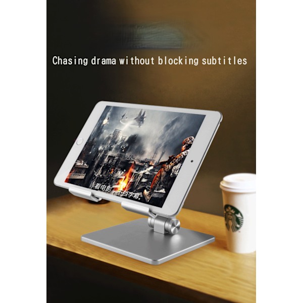 Tablet PC Stand Aluminiumlegering Foldbar Bærbar Forhøjet Stand Velegnet til IPad Computer Lazy Desktop Stand