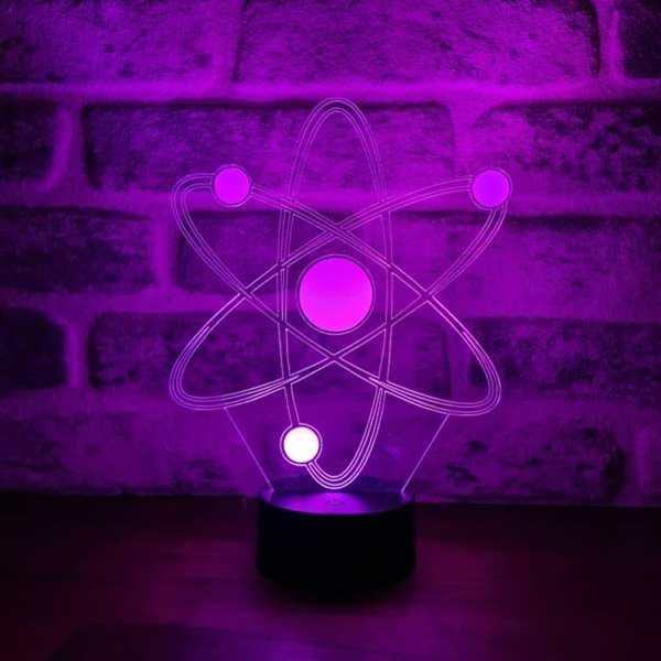 Science Chemist Atom 3D Illusion Nattlampa Akryl Ljus 3