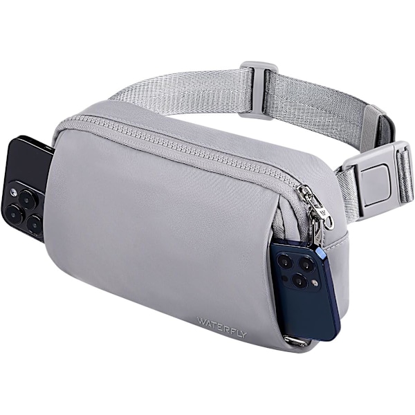 Midjeväska Dam Herr: Snygg Höftväska Magväska Casual Mode Liten Crossbody Bröstväska för Resor Promenader Festival, grey