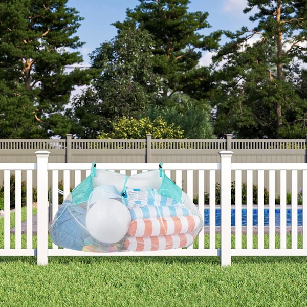 Foldbar Pool Opbevaringspose - Vandtæt Mesh Organizer til Pool Legetøj, Flydere & Tilbehør, Hængende eller Bærende, Stor Kapacitet, Grøn green