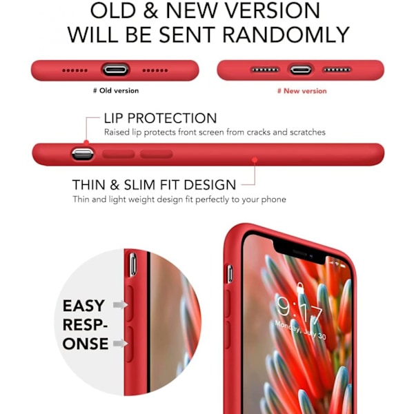 Etui til iPhoneXS Max, flydende silikone gel gummi telefonetui, iPhoneXS Max 6,5 tommer stødsikkert slankt blødt mikrofiber Li