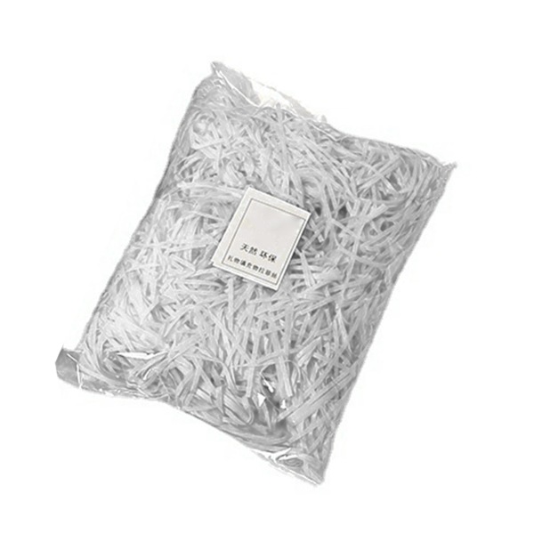 Pappersstrimlare Fyllning Utsökt Ljusa Färger Luktfri Raffia Fyllning Presentförpackning Stoppning för Presentförpackning Dekoration White 30g
