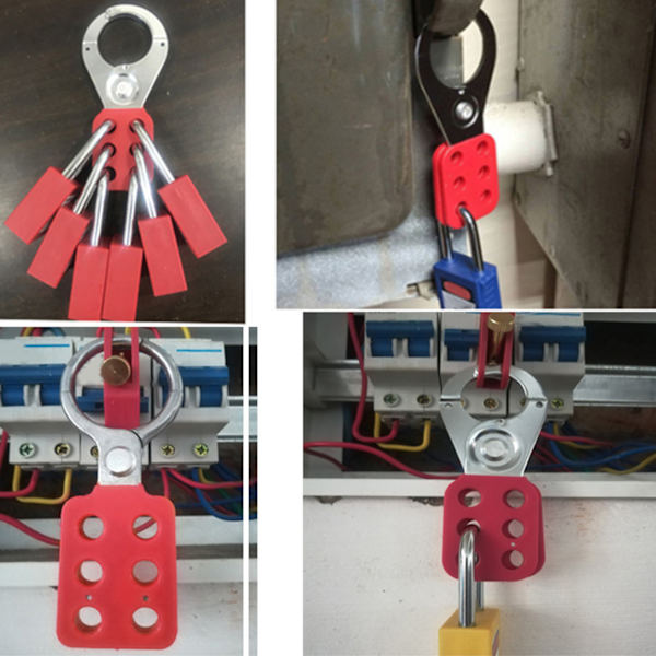 10 st lockout-hasp 38 mm/1,5 tum 6 hål aluminiumisolering för brandfarliga explosiva platser