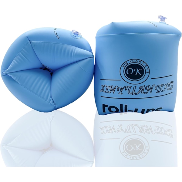 Dubbla Luftkuddar Uppblåsbara Armpuffar - Simarmringar för Barn 3 - 5, Småbarn & Vuxna, Perfekt Sommarpool Tillbehör blue 17*17cm