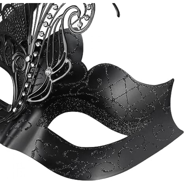 Kvinnors fjärilsmask maskerad venetiansk halloweenfest kväll bal bal Mask bar kostymer tillbehör（silver）