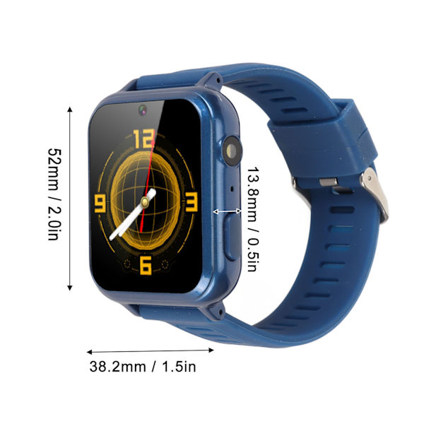 S16 Multifunktionelt børns smartwatch IPS HD farve touchskærm dobbelt kamera børnetelefon ur til drenge piger Dark Blue