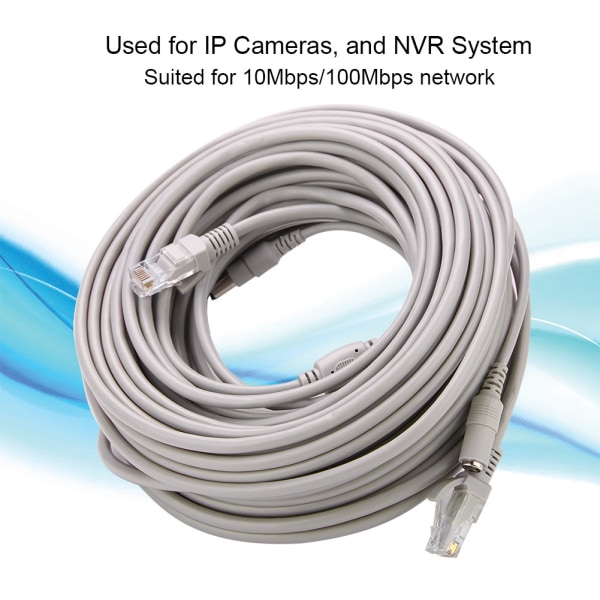 5M/10M/15M/20M RJ45+DC Ethernet CCTV-kaapeli IP-kameroihin NVR-järjestelmä 10Mbps100Mbps (20M) Type 1