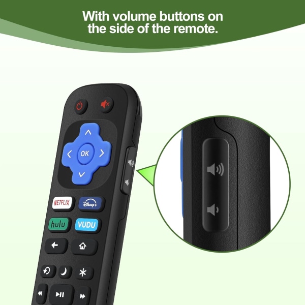 2-pack ersättningsfjärrkontroller för Roku TV, infraröd fjärrkontroll ENDAST för TV, INTE för andra Roku-enheter style 1