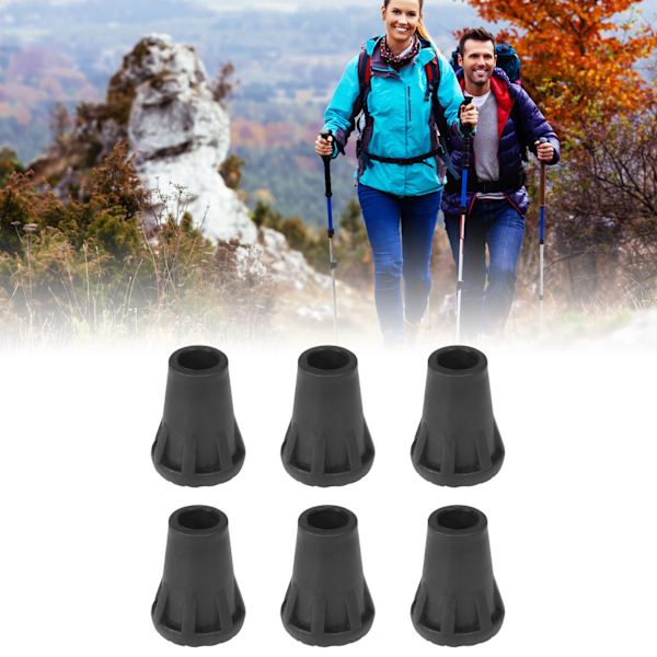 6 st/set Ersättning Utomhus Trekking Vandring Pol Spets Ände Walking Stick Cap Cover Protector