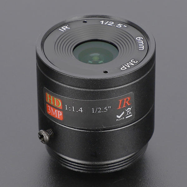6mm 3MP HD F1.4 1/2.5 CS-fäste CCTV-objektiv för kamera