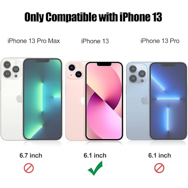 Ultratunn mjuk stötdämpande skydd för iPhone 13, kraftigt skydd och ringformat stödskydd (Silver)