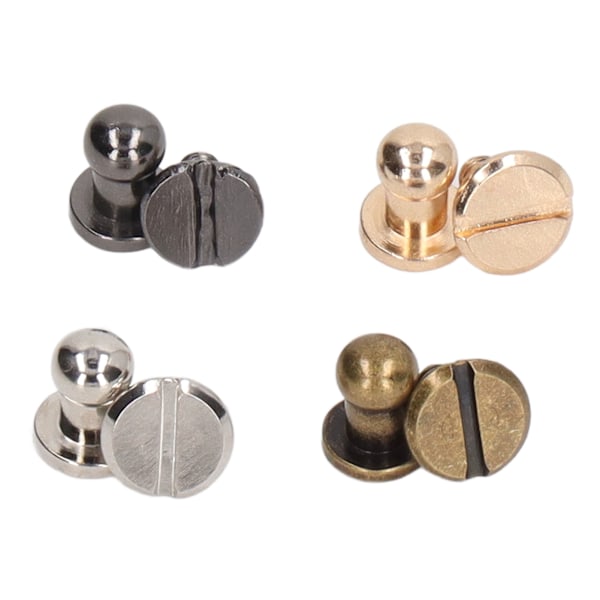 40 st Chicago-skruvar 7x5mm Mässing Blank Blank Vacker Bra Seghet Läderhantnit för DIY Bälte Läder Väska