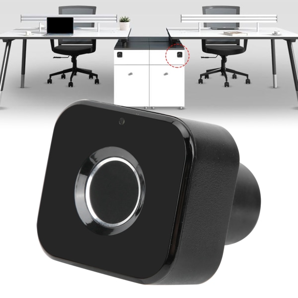 Intelligent fingeravtryckslås USB laddning Stöldskyddssäkerhetslås för hemkontorslåda (högeröppning)