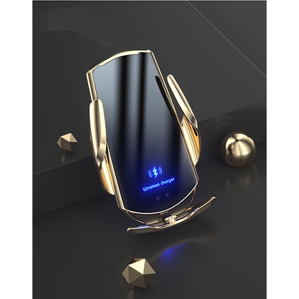 Magnetisk Trådløs Biloplader, Ventileret Instrumentbræt Bilopladningsdock - (Q3 Haoyue Sølv 15W) (Et Sæt)