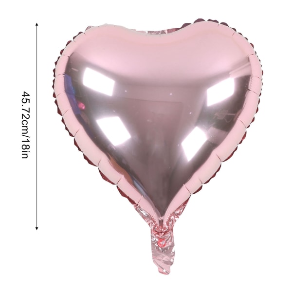 10 stk. hjerteformede folieballoner med høj sejhed, metallisk glans, lugtfri, rosaguldballoner til fester og jubilæer