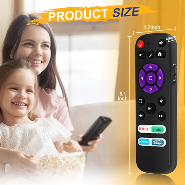 Ersättningsfjärrkontroll endast för Roku TV, kompatibel med TCL Roku/Sharp Roku/Insignia Roku/Onn Roku/Element Roku/Westinghouse Roku/Philips Roku Sma