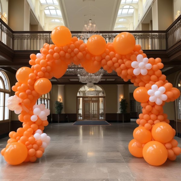 130 stk. orange balloner i forskellige størrelser 18\" 12\" 10\" 5\" ballonbue guirlande sæt perfekt til fødselsdagsfest, dimission, babyshower, bryllup, ferie Orange