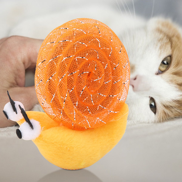Kissan pehmo etanakuvio interaktiivinen raapiminen pureskeluharjoittelu leikkilelu kissanpennulle (oranssi)