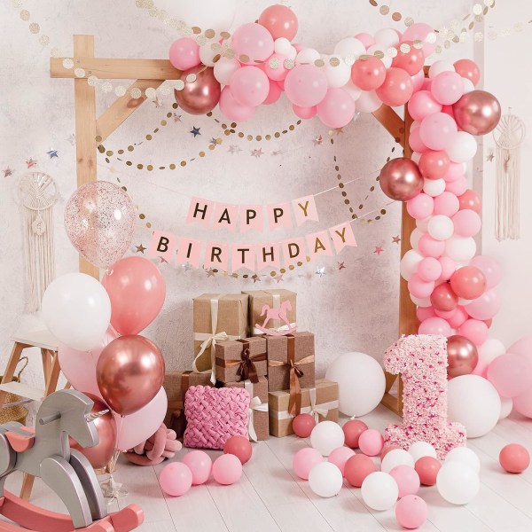 Rosa ballonger 129 st Pastellrosa ballonger Olika storlekar 18 12 10 5 tum Ljusrosa ballonger för Alla hjärtans dag Födelsedag Bröllopsdag Baby S Baby Pink