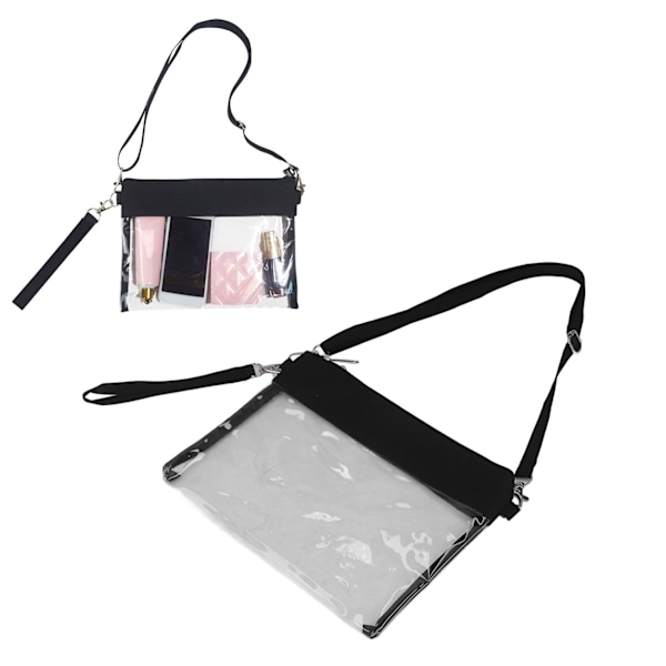 Genomskinlig axelväska transparent PVC dragkedja design vattentät hållbar axelväska för shopping