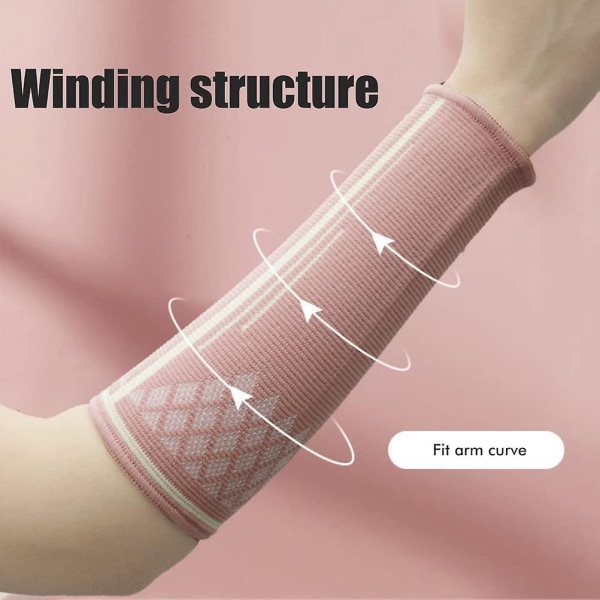 Sports Basketboll Volleyboll Badminton Kompression Arm Armbåge Pads Arm Sleeve, Kompression Arm Värmare Underarmsskydd(Rosa,S)