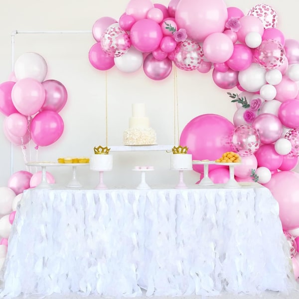 Pink Ballonbue Guirlande Kit - 5 12 18 Tommer Balloner Forskellige Størrelser DIY Dekorationssæt Perfekt til Fødselsdag Bryllup og Begivenheder Pink