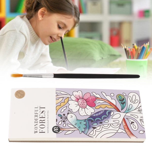 Akvarelmalebog til børn Forbedre kreativiteten Tegnebogssæt med fortykket lomme med pensel Type 3