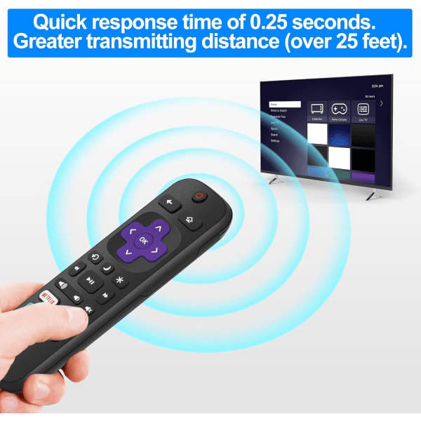 2-pack ersättningsfjärrkontroller för Roku TV, infraröd fjärrkontroll ENDAST för TV, INTE för andra Roku-enheter style 2